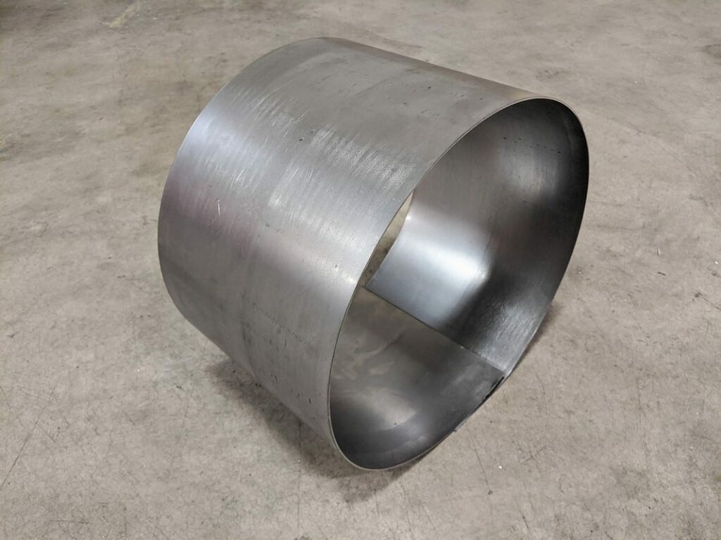 Rolled laser cut sheel metal cylindar